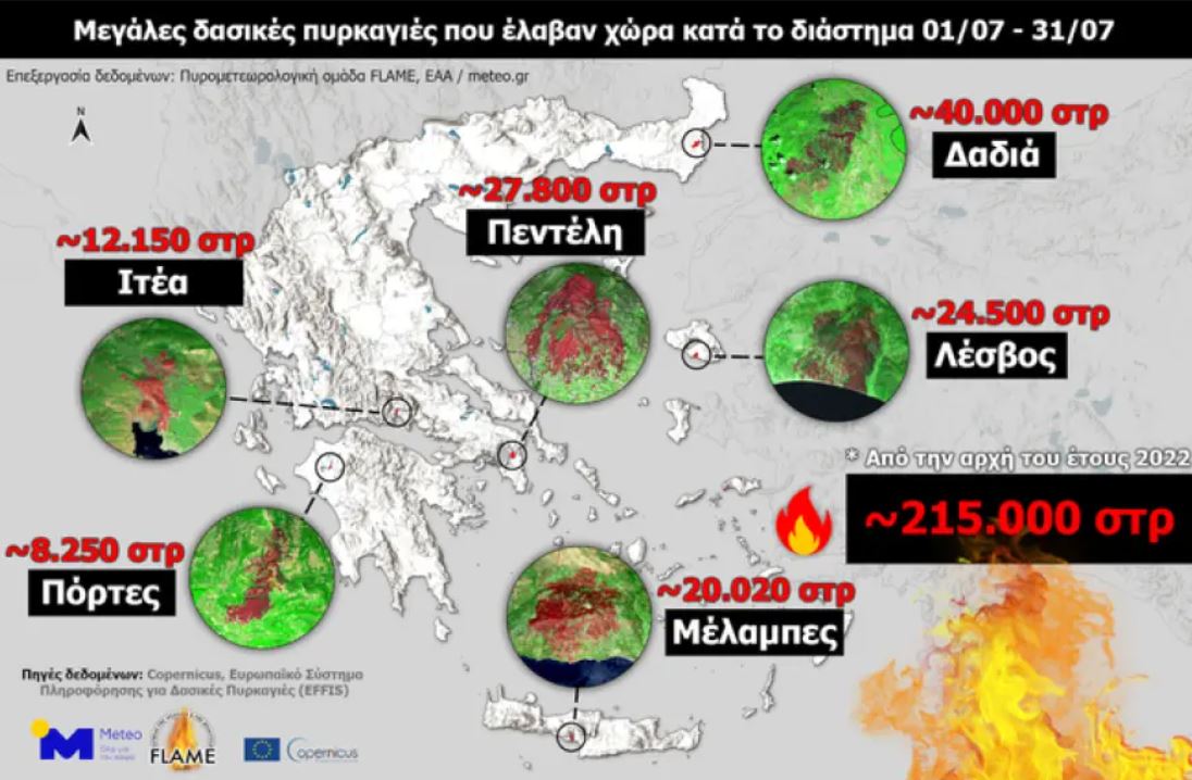 Ανυπολόγιστη καταστροφή! Χιλιάδες στρέμματα κάηκαν στην Ελλάδα από τις πυρκαγιές του Ιουλίου